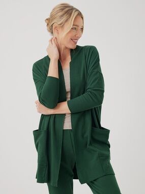 Pact Airplane Cardigan Wrap Open Front 100% Organic Cotton XL XXL